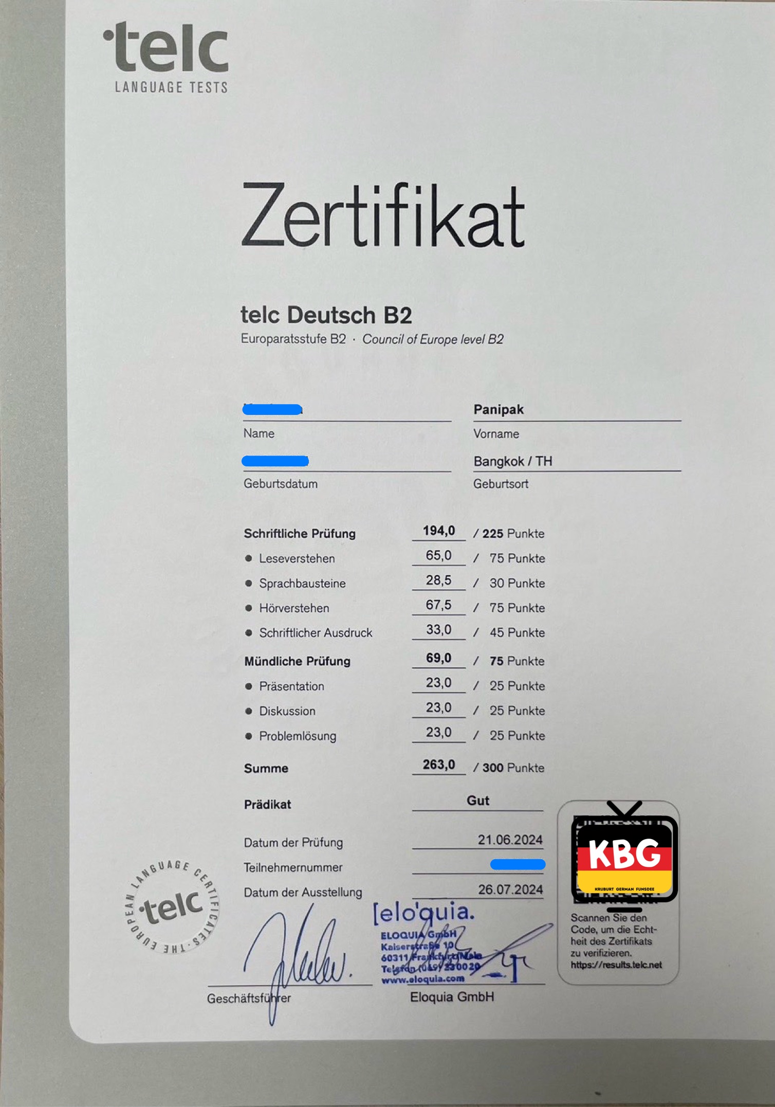 คุณพยาบาลใหม่  (B2 Intensivkurs + ติวสอบ Telc B2)